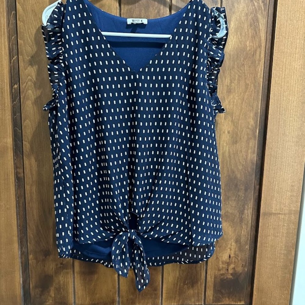 Sabrina Ruffle Tie Front Blouse